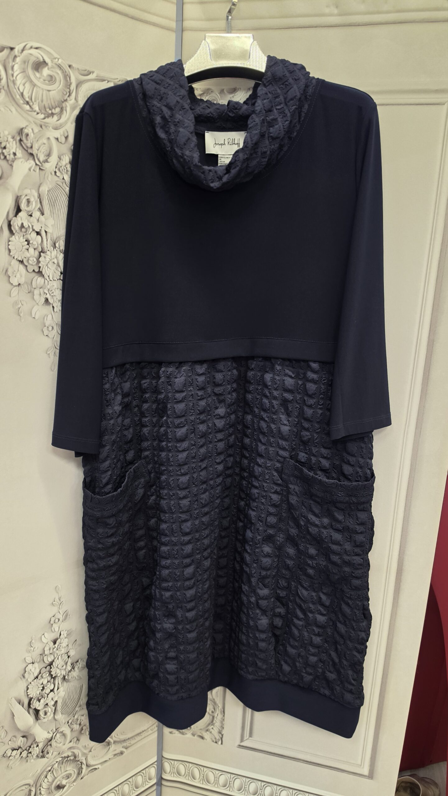 Joseph Ribkoff - Basic-Kleid dunkelblau (marine) - 3D-Strukturstoff