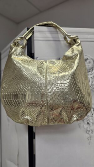 Elegante Lederhandtasche in Gold-Optik – Exklusiv & Stilvoll